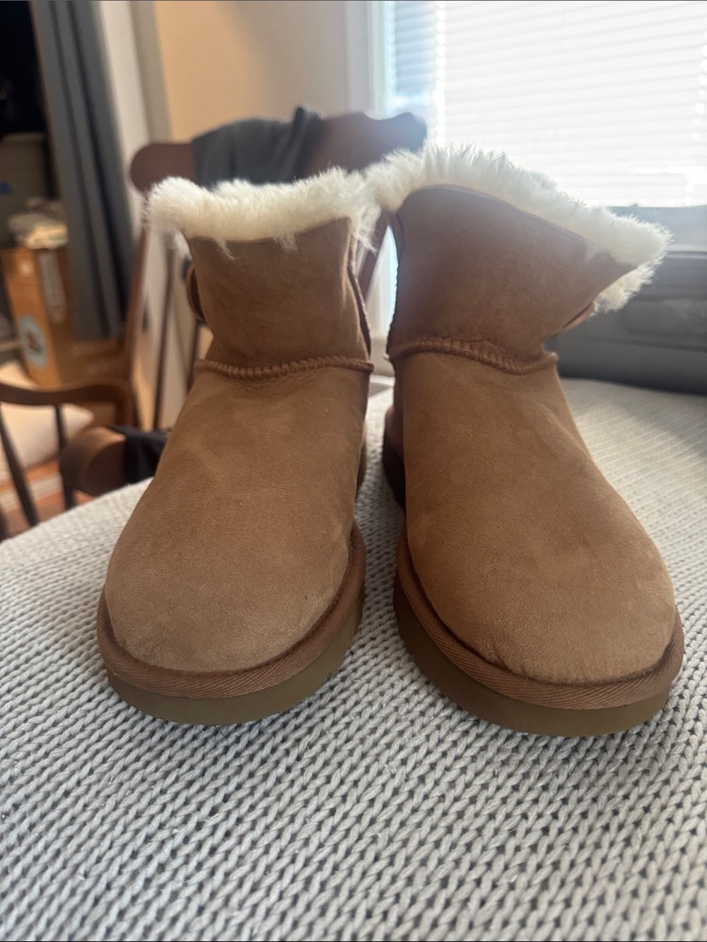 UGG Women’s Chestnut Short Shearling Button Boot - Picture 5 of 5